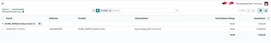 FIFO-Bestandsbewertung in Odoo Lager (2/2)