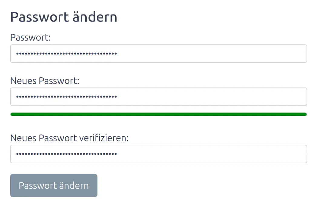 Der Zwischenstand des Moduls nach Anpassung mit SCSS​