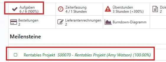 Erreichung von Meilensteinen im Odoo-Standard​