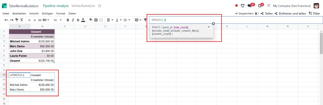 Die Erstellung einer dynamischen Pivot-Ansicht in Odoo 18 (1/2)​