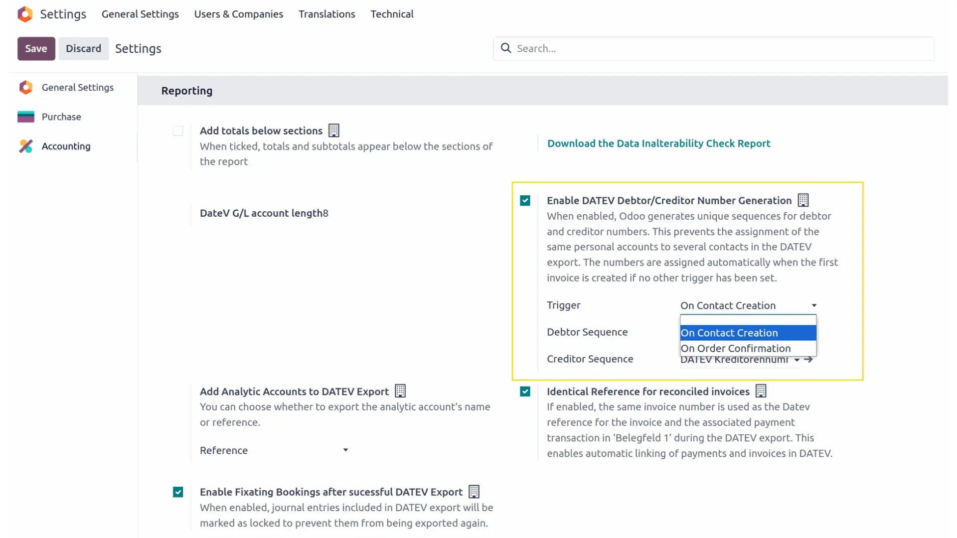 Odoo DATEV AddOn Screenshot 2 Odoo DATEV AddOn Screenshot 2