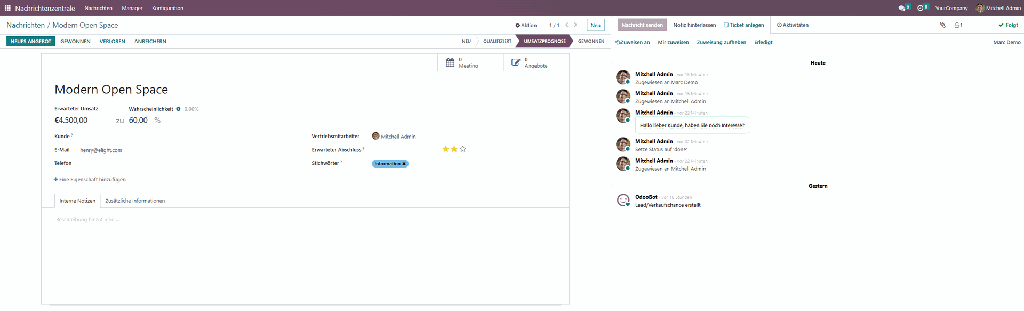 Odoo Ticketing Software - Zuweisungvon Leads